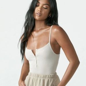 Joah Brown Henley Tank in Dune FlexiRib